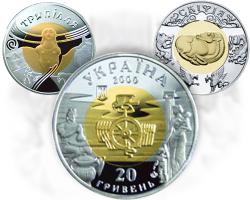Биметаллические (золото-серебро) монеты