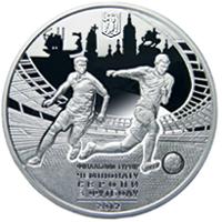 Срібна монета Фінальний турнір чемпіонату Європи з футболу 2012. Місто Київ 10 грн. 2011 року