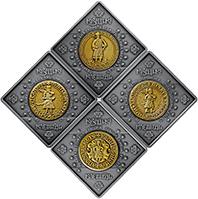 Монета Набір з чотирьох срібних пам`ятних монет "Козацькі клейноди" 4шт по 10 грн. 2021 року